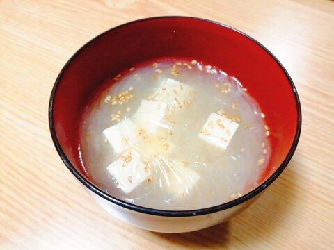 春雨と豆腐の味噌スープ